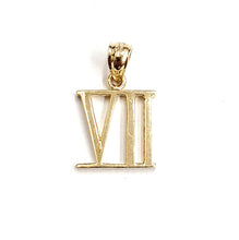 Load image into Gallery viewer, New 14KT Yellow Gold Solid Roman number 7 Pendant charm gift Fine Jewelry 1.6g