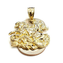 Load image into Gallery viewer, 10k yellow gold saint George pendant charm horse dragon fine gift jewelry 9.6g