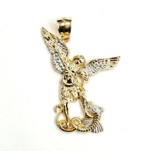 Load image into Gallery viewer, 14k Two tone gold saint Michael pendant charm fine religious gift jewelry 4.3g