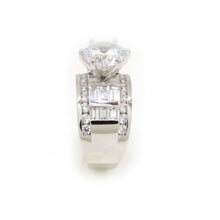 Load image into Gallery viewer, New 14k white Gold woman's engagement ring round cubic zirconia size 7