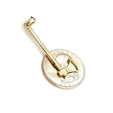 Load image into Gallery viewer, New 14k Yellow Gold 3D AXE Pendant charm tool fine jewelry 2.5g