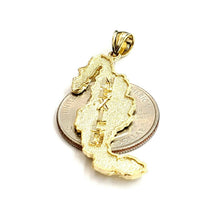 Load image into Gallery viewer, 14k yellow gold Mexico outline map pendant charm fine gift jewelry unisex 5.1g