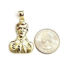 Load image into Gallery viewer, 10k yellow gold Jesus Malverde Narco saint Sinaloa pendant charm fine gift 4g