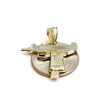 Load image into Gallery viewer, 10k yellow Gold solid Uzi machine gun Pendant charm gift male fine jewelry 2.3g