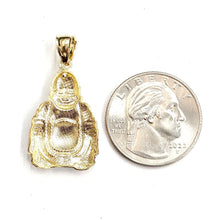 Load image into Gallery viewer, 10k two tone gold buddha Buda Buddah pendant charm religious fine jewelry 2.5g