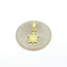 Load image into Gallery viewer, New 14k yellow gold hollow tiny turtle full body pendant fine gift jewelry 0.5g