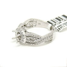 Load image into Gallery viewer, 0.54Ct Natural Diamond 14k White Gold Semi Mount halo Ring round center size 7