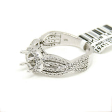 Load image into Gallery viewer, 0.54Ct Natural Diamond 14k White Gold Semi Mount halo Ring round center size 7