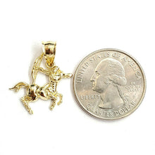 Load image into Gallery viewer, 10k yellow solid Gold Sagittarius Archer Zodiac Sign Pendant fine jewelry 1.4g