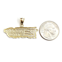 Load image into Gallery viewer, New 10k yellow gold Puerto Rico outline map pendant charm gift fine jewelry 3.6g
