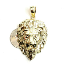 Load image into Gallery viewer, 10k yellow Gold lion head face Leo zodiac Pendant charm fine gift jewelry 10.3g