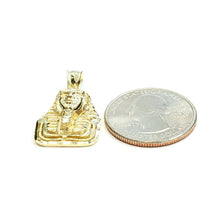 Load image into Gallery viewer, 10k yellow solid Gold Egyptian pharaoh king head Pendant fine gift jewelry 4.1g
