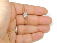 Load image into Gallery viewer, 14k White Gold 0.10Ct Round Diamonds 3D necklace gift jewelry for her 18" chain