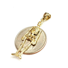 Load image into Gallery viewer, 14k yellow Gold Skeleton Skull mummy Bone Pendant charm Gift fine jewelry 2.9g