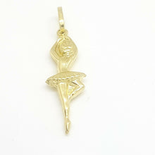 Load image into Gallery viewer, 14k yellow Gold 3D hollow ballerina dancer Pendant gift for her fine jewelry 1g