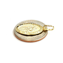 Load image into Gallery viewer, 14k yellow gold oval saint Christopher pendant charm fine religious jewelry 2.4g