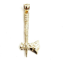 Load image into Gallery viewer, New 14k Yellow Gold Solid 3D AXE Pendant charm outdoor tool fine jewelry 2.8g