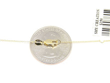 Load image into Gallery viewer, 14k yellow Gold 0.07Ct Round Diamond cross necklace pendant 18" adjustable chain