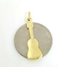 Load image into Gallery viewer, New 14k yellow Gold hollow guitar music Pendant charm 3D fine gift jewelry 1.4g