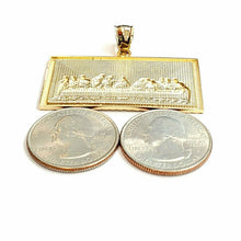 Load image into Gallery viewer, 10k two tone gold last supper pendant charm diamond cut fine gift jewelry 8.4g