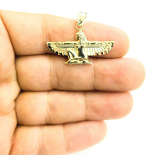 Load image into Gallery viewer, New 10k yellow solid Gold Egyptian isis winged goddess Pendant fine jewelry 2.3g