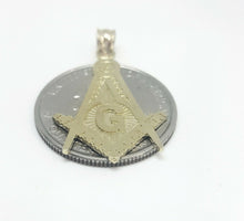 Load image into Gallery viewer, 10k yellow Gold Freemason Masonic Pendant charm fine gift religious jewelry 1.8g