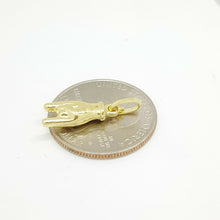 Load image into Gallery viewer, New 14K Yellow Gold 3D hollow Mano Cornuto horn Hand Sign Charm pendant 0.8g