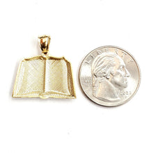 Load image into Gallery viewer, 10k yellow gold lord's prayer book our father bible verse pendant jewelry 2.3g