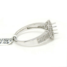 Load image into Gallery viewer, 0.40Ct Natural Diamond 14k White Gold Semi Mount halo Ring round center size 6.5