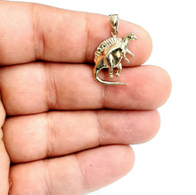 Load image into Gallery viewer, 14k yellow Gold Dinosaur Full body animal Jurassic Pendant charm jewelry 1.8g