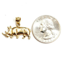 Load image into Gallery viewer, New 14k yellow Gold Rhinoceros Full body animal Pendant charm fine jewelry 3.3g