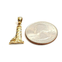 Load image into Gallery viewer, New 14k yellow gold lighhouse pendant charm gift fine jewelry 1.4g