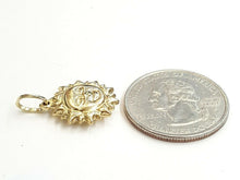 Load image into Gallery viewer, 14k yellow gold hollow sun sol pendant charm astrology fine jewelry 0.62" 1.4g