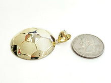 Load image into Gallery viewer, New 10k yellow Gold soccer ball Pendant charm sport fine gift jewelry 1.37" 5.8g