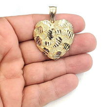 Load image into Gallery viewer, New 10k yellow gold nugget heart pendant charm fine gift for women jewelry 7.1g