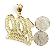 Load image into Gallery viewer, 10K Solid Yellow Gold Diamond Cut One Hundred 100 Charm Pendant jewelry 12.3g