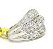 Load image into Gallery viewer, 0.90ct Genuine diamond 14k White Gold Women Ring wide band fine jewelry Size 7