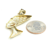 Load image into Gallery viewer, 10k yellow solid Gold Egyptian Nefertiti head queen Pendant fine jewelry 4.8g