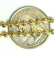 Load image into Gallery viewer, New 10K yellow gold 2.90mm ball bead chain moon cut Necklace jewelry 14.8g 28"