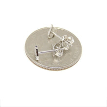 Load image into Gallery viewer, New 14k white Gold 0.10Ct Round Diamonds heart stud Earrings Push Back Fastening