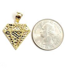 Load image into Gallery viewer, 10k yellow gold diamond shape pendant charm fine gift jewelry diamond cut 1.9g