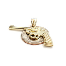 Load image into Gallery viewer, 14k yellow solid Gold handgun pistol gun Pendant charm fine gift jewelry 3.8g