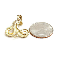 Load image into Gallery viewer, 14k yellow gold cobra snake reptile Pendant charm diamond cut fine jewelry 4.5g