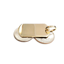 Load image into Gallery viewer, New 10k yellow Gold solid dog tag Pendant charm shiny gift fine jewelry 8.6g