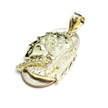 Load image into Gallery viewer, New 10k solid yellow Gold Chief face head Pendant diamond cut fine jewelry 9.2g