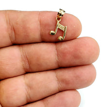 Load image into Gallery viewer, New 14k solid yellow Gold Tiny music sign note Pendant gift fine jewelry 0.6g