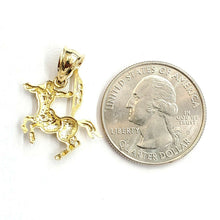 Load image into Gallery viewer, 10k yellow solid Gold Sagittarius Archer Zodiac Sign Pendant fine jewelry 1.4g