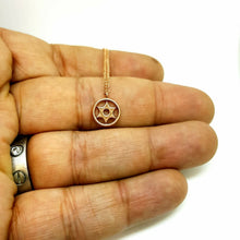 Load image into Gallery viewer, 14k Rose Gold 0.12Ct Round Diamond star of David necklace 18" adjustable chain
