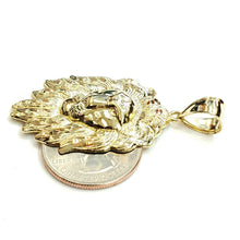 Load image into Gallery viewer, New 10k yellow solid Gold lion head face zodiac Pendant charm fine jewelry 5.9g