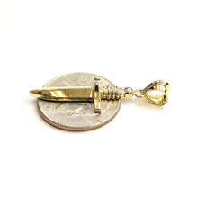 Load image into Gallery viewer, New 10k yellow Gold dagger knife Pendant charm Unisex Gift fine jewelry 2.2g